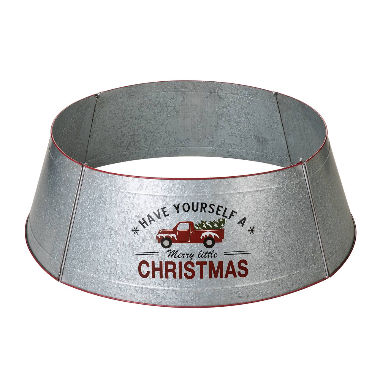 Glitzhome® 40.5" Christmas Galvanized Metal Truck Tree Collar